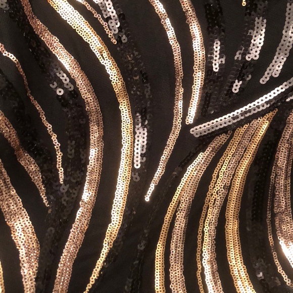 LAST 1 !! PRICE FIRM Gold/black sequin mini dress. - Picture 3 of 5